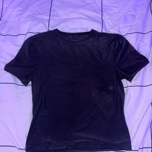 Aerie Smoothez Black Short Sleeve Top